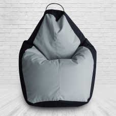 Крісло-мішок Груша Колір Чорний + Сірий (Black + 314)